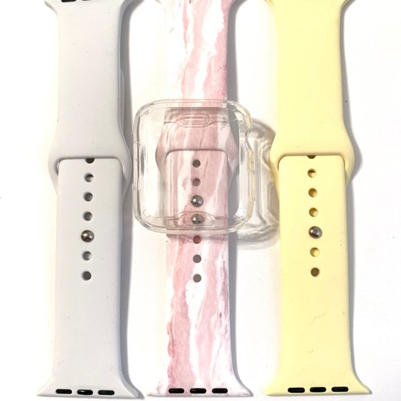 Pink Marble Band Set 44mm 42mm 40mm 38 Apple Watch - Picture 1 of 3